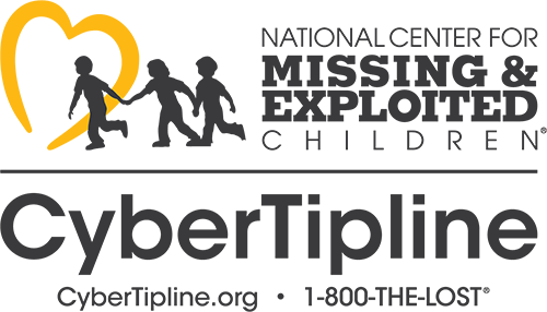 NCMEC Cyber Tip Line. CyberTipline.org. 1-800-THE-LOST