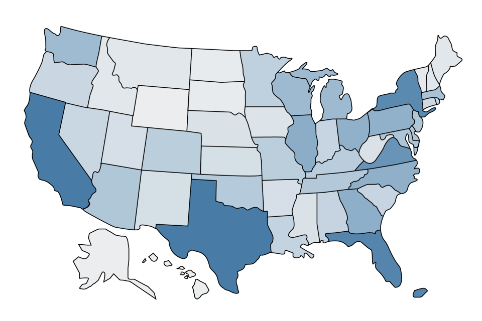 Map of the United States Card